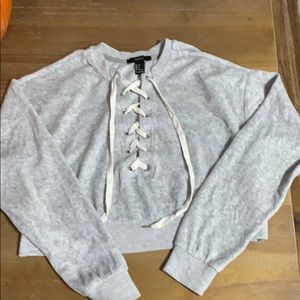 Forever 21 velvet cropped sweatshirt size small